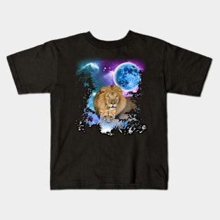 Lion MidNight Forest 2 Kids T-Shirt